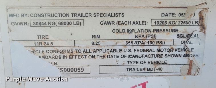 image for item DM1005 2011 CTS  bottom dump trailer