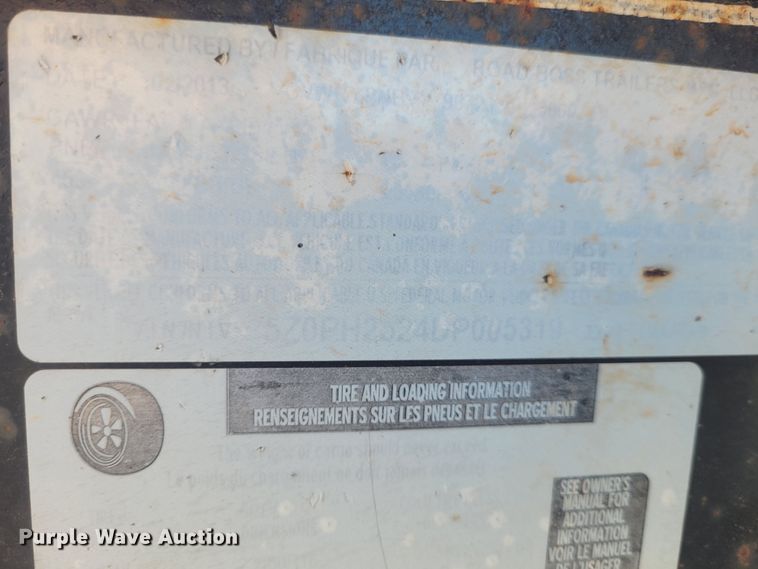 image for item DM1015 2013 Road Boss Dove  equipment trailer