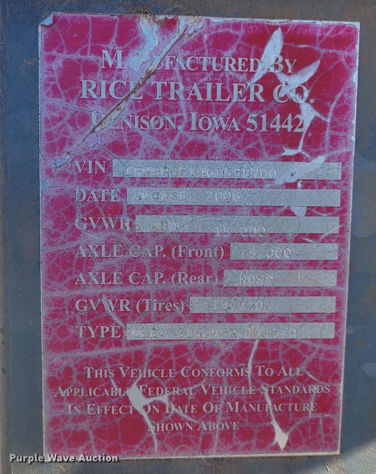 image for item DM1022 2006 Rice  pole trailer