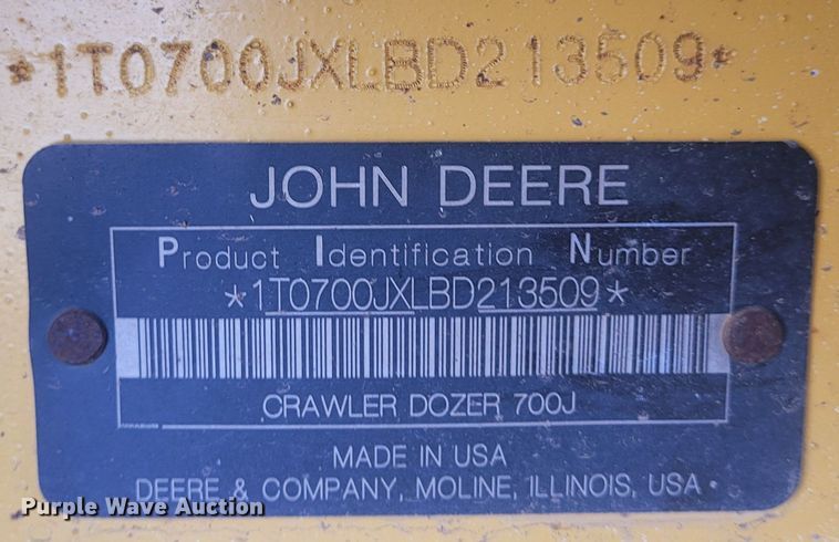 image for item DM1023 2012 John Deere 700 JLT  dozer