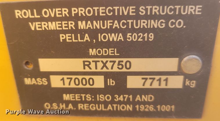 image for item DM1024 2015 Vermeer RTX 750  trencher