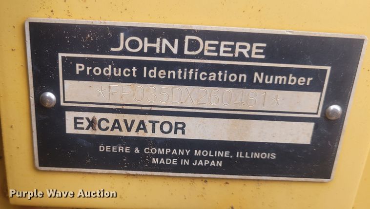 image for item DM1025 2008 John Deere 35D  mini excavator