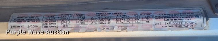 image for item DM1026 2007 Peterbilt 386  semi truck