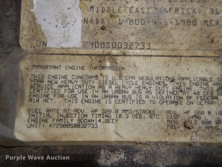 image for item IE9541 2010 Detroit Diesel DD15  engine