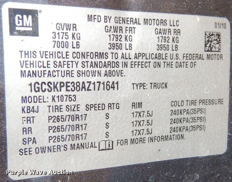 image for item DH8813 2010 Chevrolet Silverado 1500  pickup truck