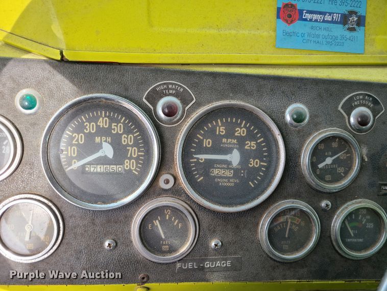 image for item GB9180 1974 Pierce A1823-301  pumper fire truck