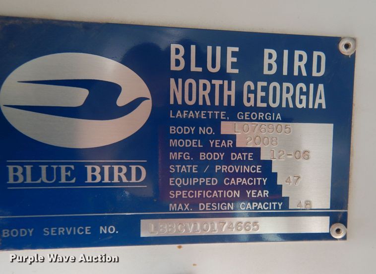 image for item HU9375 2008 Blue Bird Vision  school bus