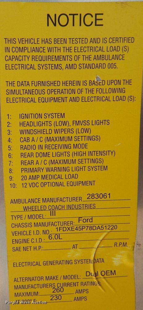 image for item IE9533 2008 Ford E450 Super Duty  ambulance