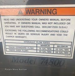 image for item IG9578 Bradco Bear Cat 74800  skid steer wood chipper