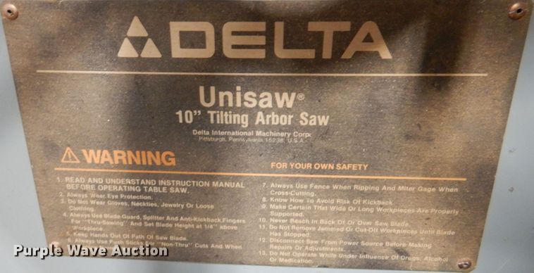 image for item IH9129 Delta  10" table saw