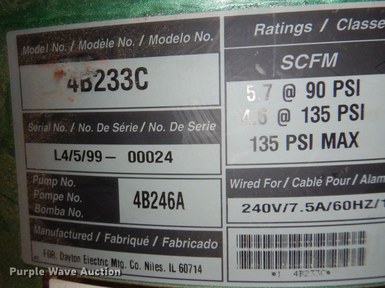 image for item JJ9712 Speedaire  air compressor