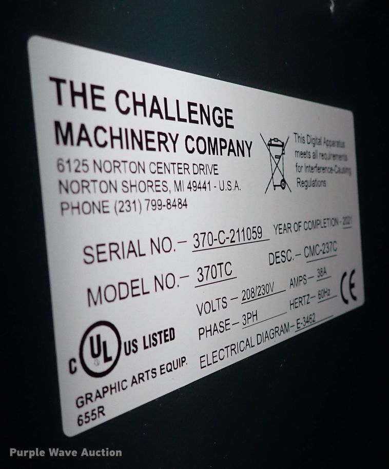 image for item JU9048 2021 Challenge Champion 370  paper cutter