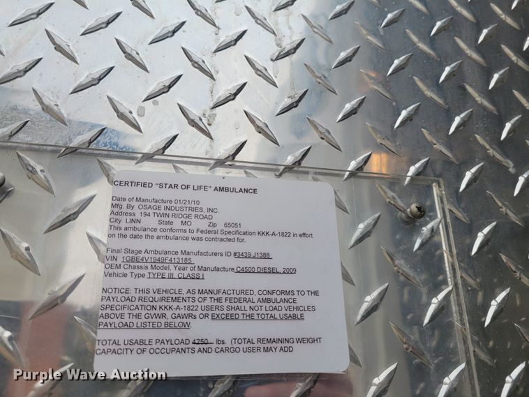 image for item KH9912 2009 Chevrolet C4500  ambulance