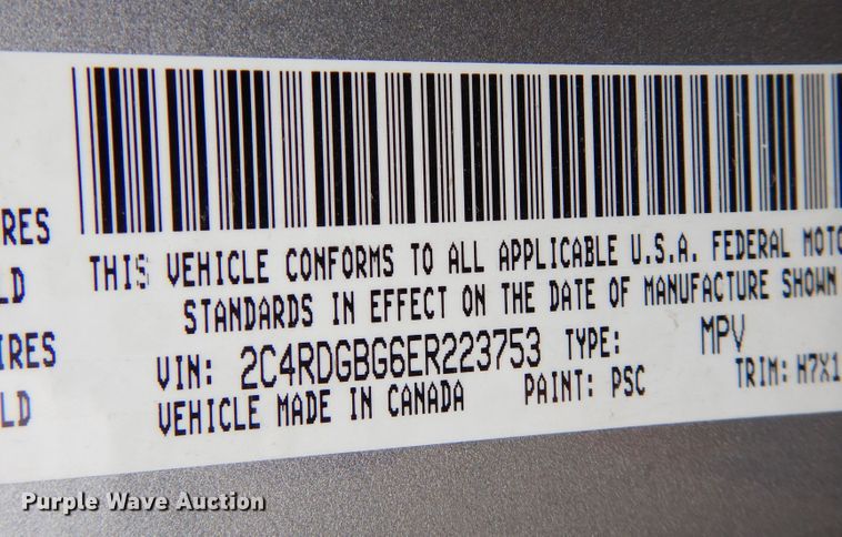 image for item KJ9499 2014 Dodge Grand Caravan  van