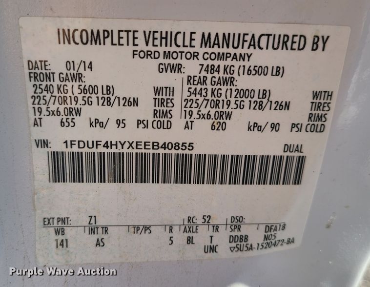 image for item DJ1695 2014 Ford F450 Super Duty  flatbed truck