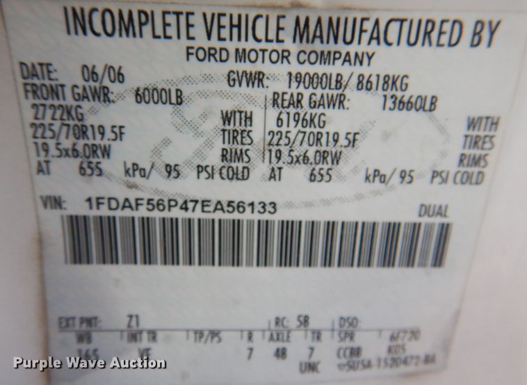 image for item DN5449 2007 Ford F550 Super Duty XL  utility / service truck