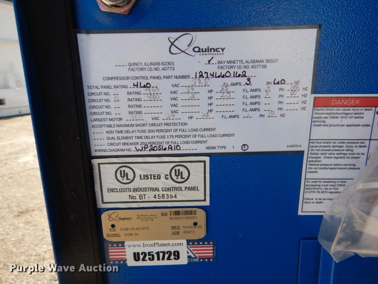 image for item HD9761 Quincy QGB-30  air compressor