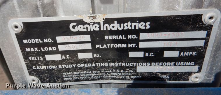 image for item HD9762 Genie AWP-36  vertical lift