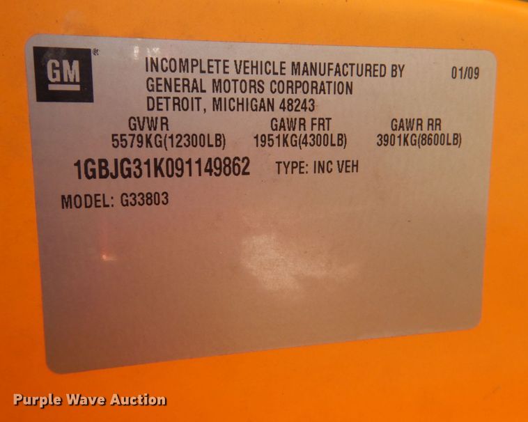 image for item JD9460 2009 Chevrolet Express 3500  school bus