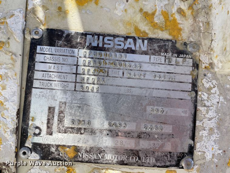 image for item JX9875 Nissan 30  forklift