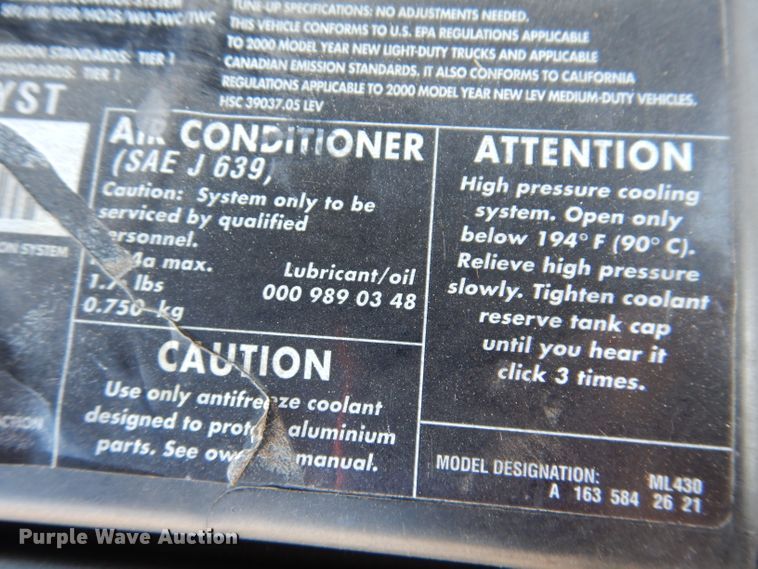 image for item KH9109 2000 Mercedes Benz ML430  SUV