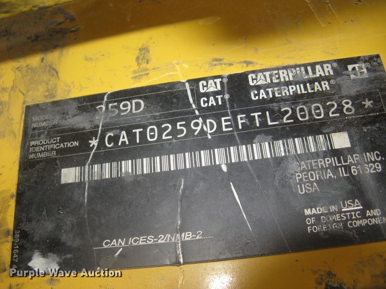 image for item DG5326 2018 Caterpillar 259D  tracked skid steer loader