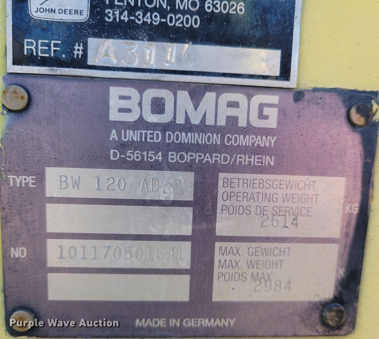 image for item DI1165 1995 Bomag BW120AD  double drum vibratory roller