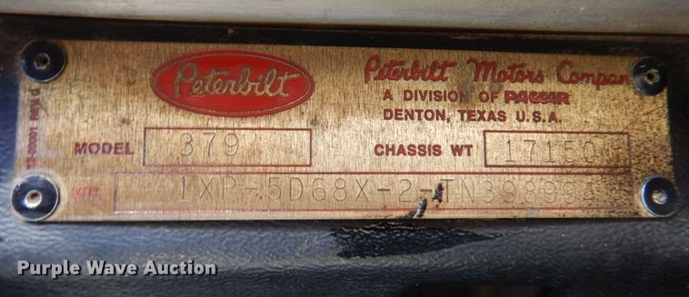 image for item DL8879 1996 Peterbilt 379  dump truck