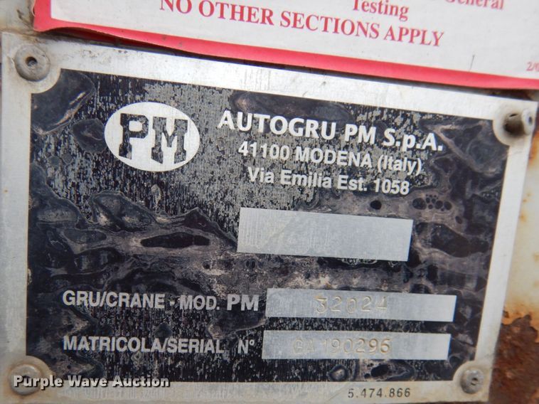 image for item JK9842 1999 Sterling A9500  crane truck