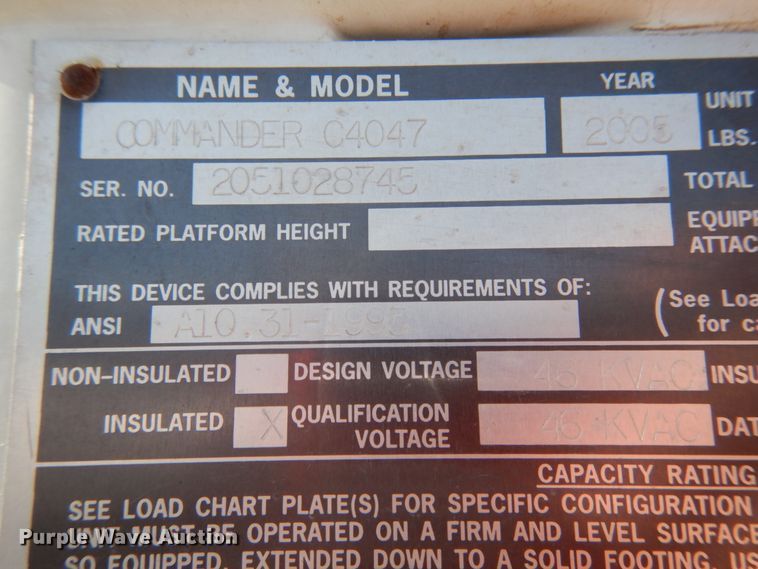 image for item JK9845 2006 International 4300  digger derrick truck