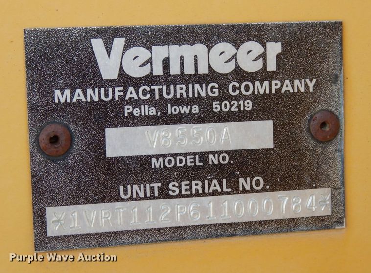 image for item JK9848 2001 Vermeer V8550A  cable plow