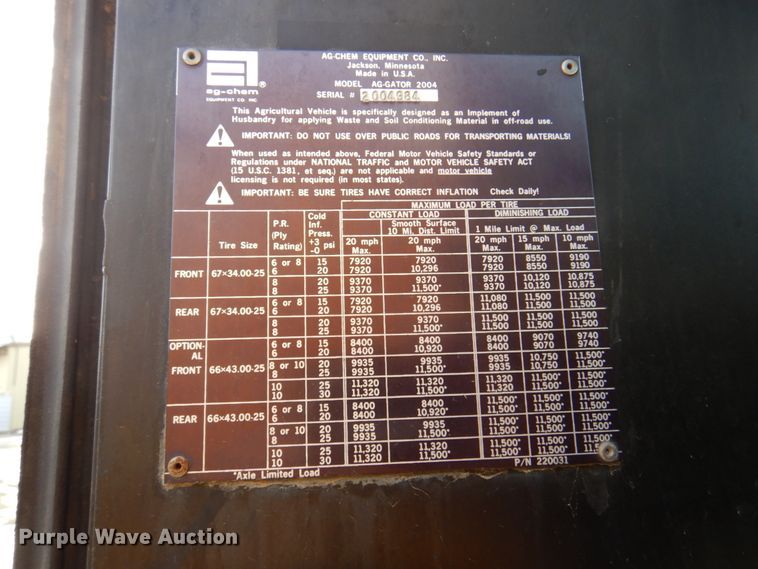 image for item DK8729 Ag-Chem Ag Gator 2004  manure spreader