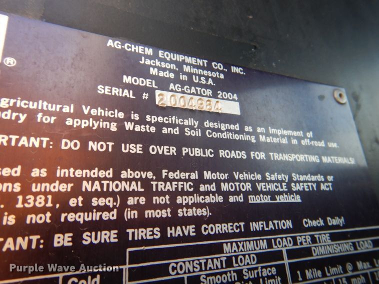 image for item DK8729 Ag-Chem Ag Gator 2004  manure spreader