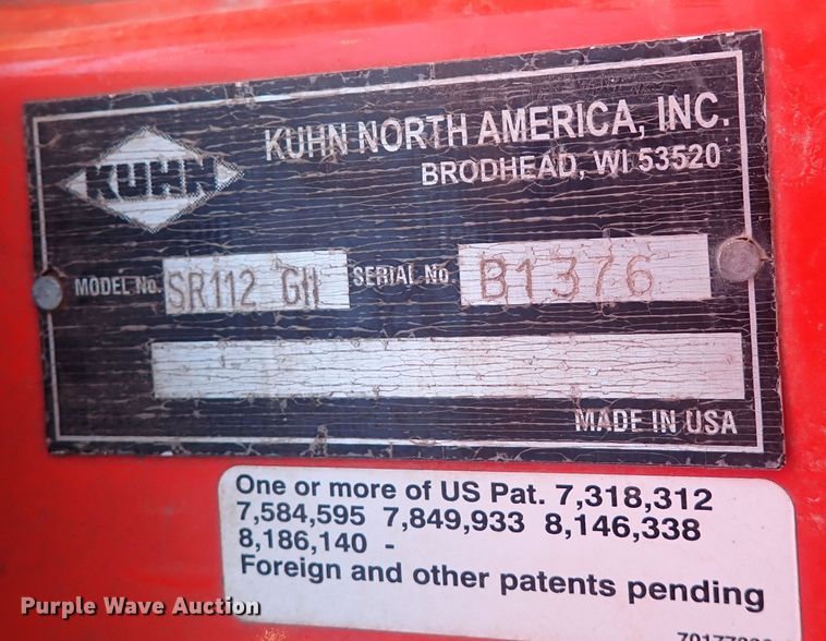 image for item DN2464 Kuhn SR112 GII  hay rake