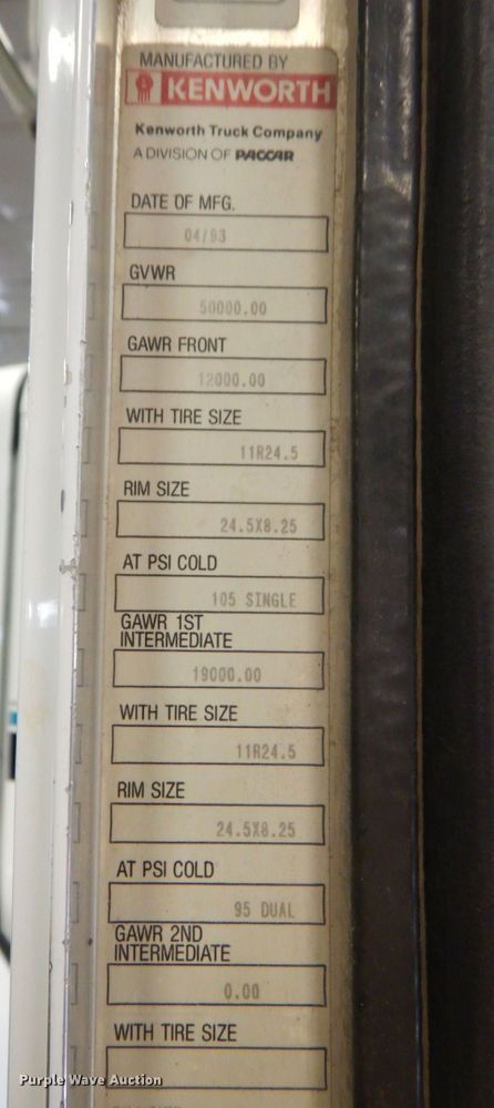 image for item DK8737 1993 Kenworth T800  semi truck