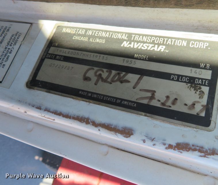 image for item DN7811 1987 International 1955  dump truck