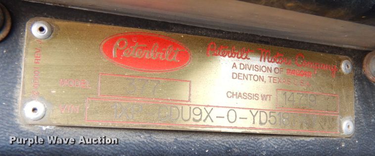 image for item KS9303 2000 Peterbilt 377  semi truck