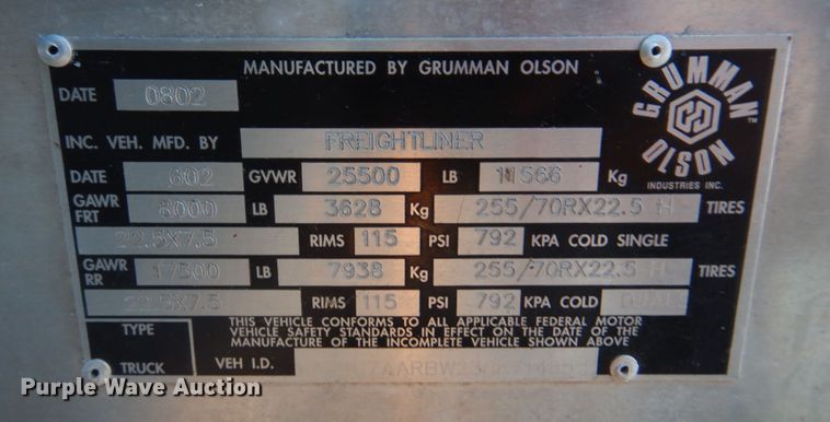 image for item DH8155 2003 Freightliner MT55  mobile command center