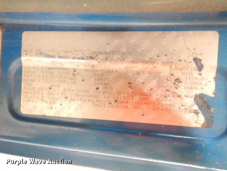 image for item DH8778 1994 Chevrolet G30  delivery van