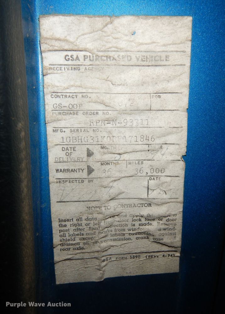 image for item DH8778 1994 Chevrolet G30  delivery van