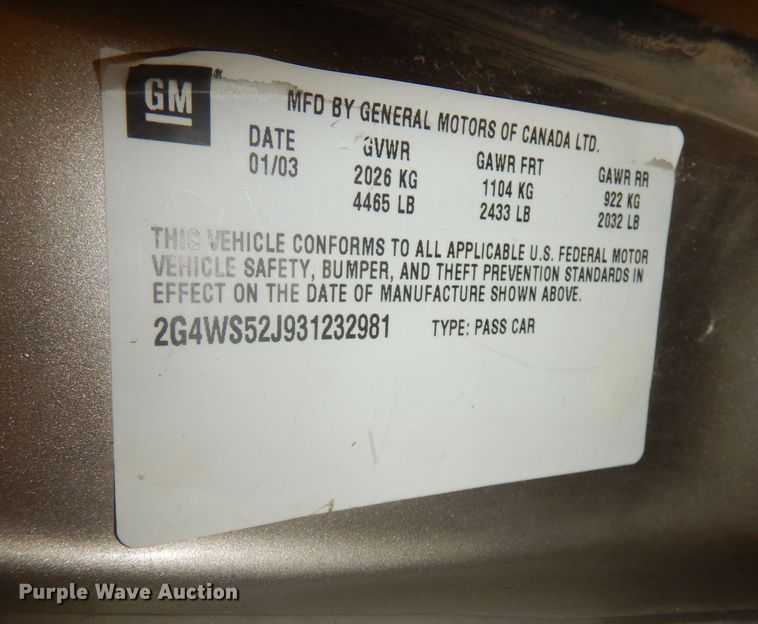 image for item DH8804 2003 Buick Century