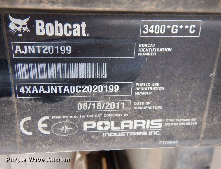 image for item DL0642 2012 Bobcat 3400GC  utility vehicle