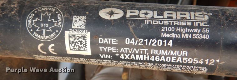 image for item DL0643 2014 Polaris Sportsman 400 HO  ATV