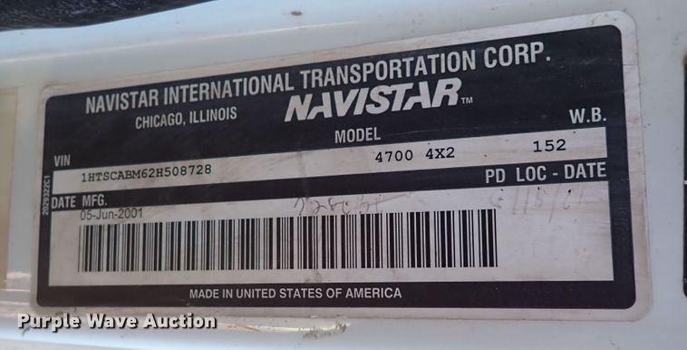 image for item DN2454 2002 International 4700  dump truck