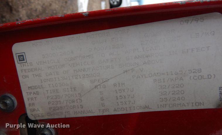 image for item DR1084 1996 Chevrolet Blazer  SUV