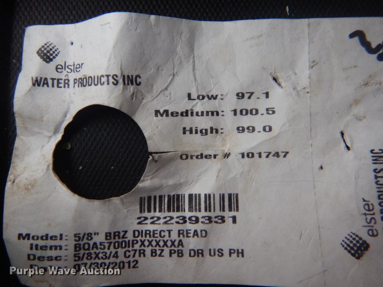 image for item IE9556 Approximately 350 2012 Elster Water Products BRZ Direct Read water meters