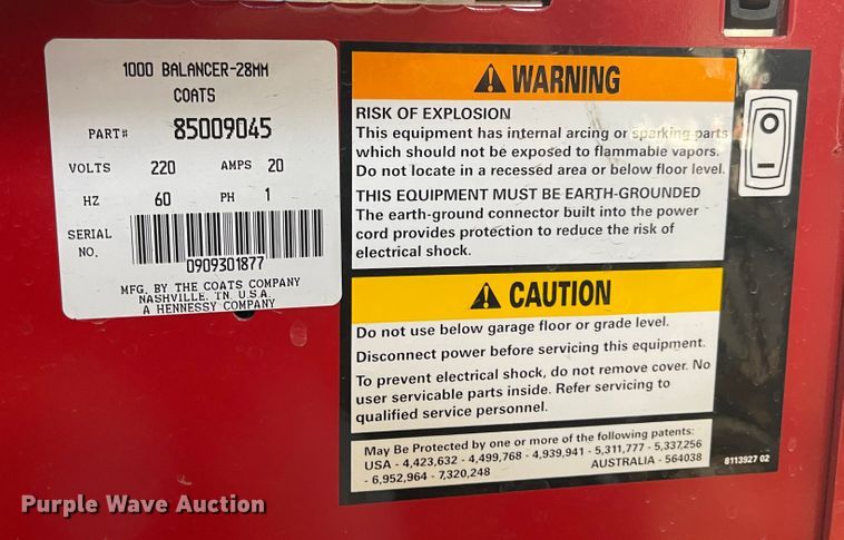 image for item IJ9645 Coats 1000  tire balancer