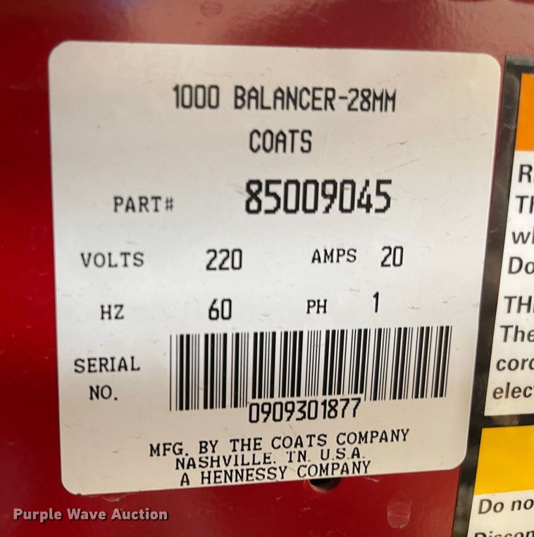 image for item IJ9645 Coats 1000  tire balancer