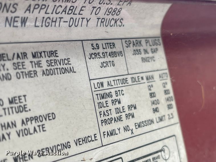 image for item IJ9656 1988 Dodge Ram 150  brush fire truck