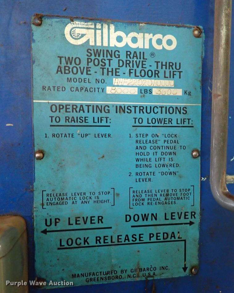 image for item IV9477 Gilbarco  automotive lift